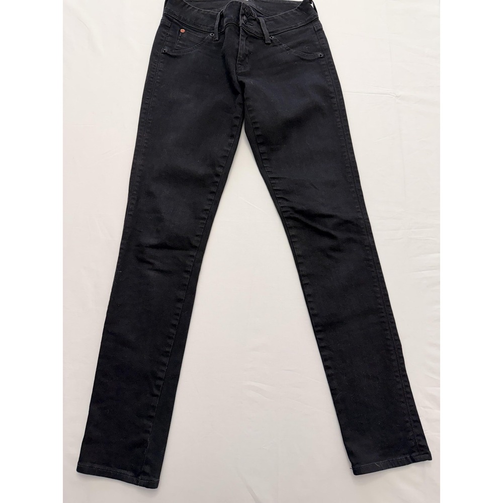 Hudson Collin Skinny Jeans Womens 26 Black Dark Wash Low Rise Slim 26x31 Denim